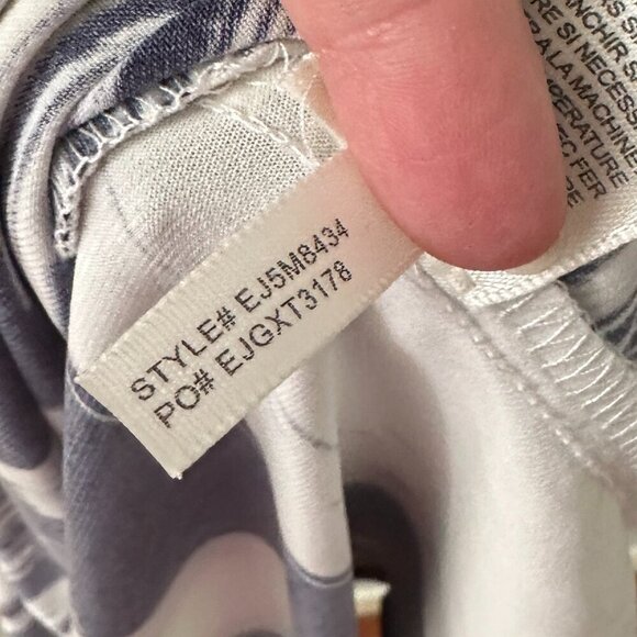 Eliza J Knot Front Maxi Dress Jersey Stretch Navy White Women's 2 Sleeveless - Picture 3 of 6